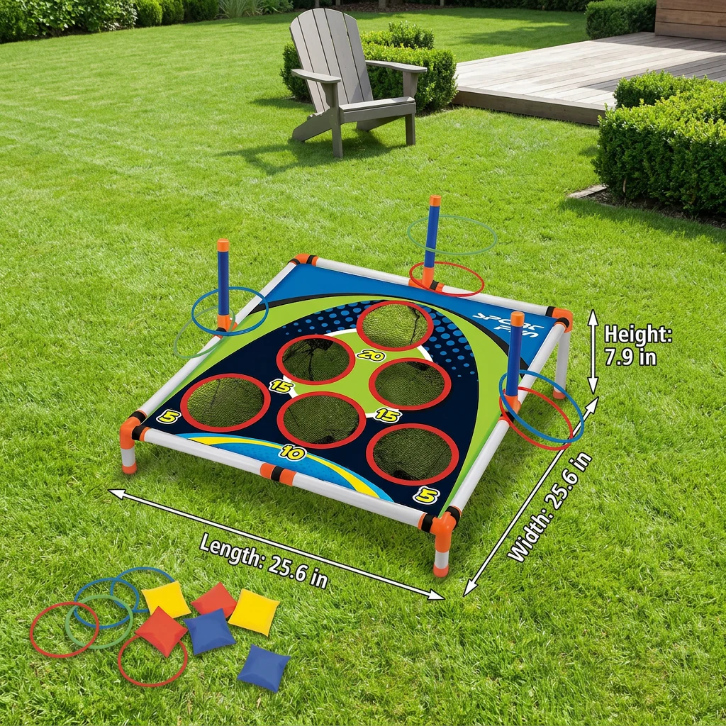 2-in-1 Cornhole & Ring Toss Game Set – Easy Setup for Garden & Travel - Image 5