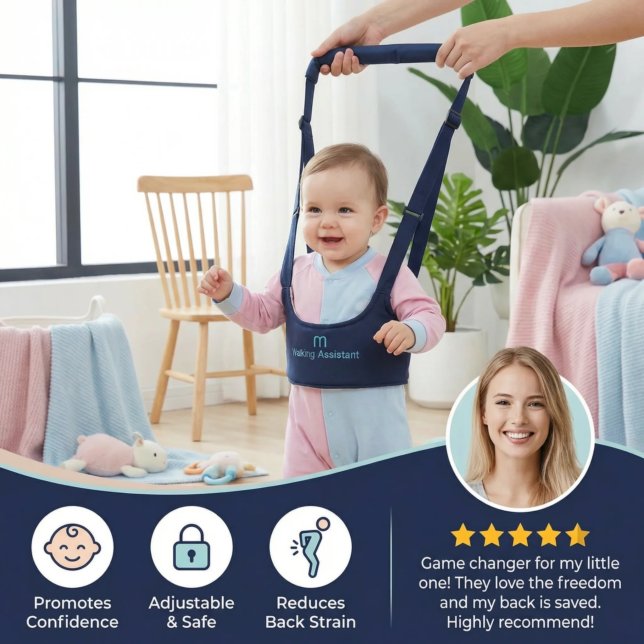 Adjustable Baby Walking Harness with Safety Strap - Image 2