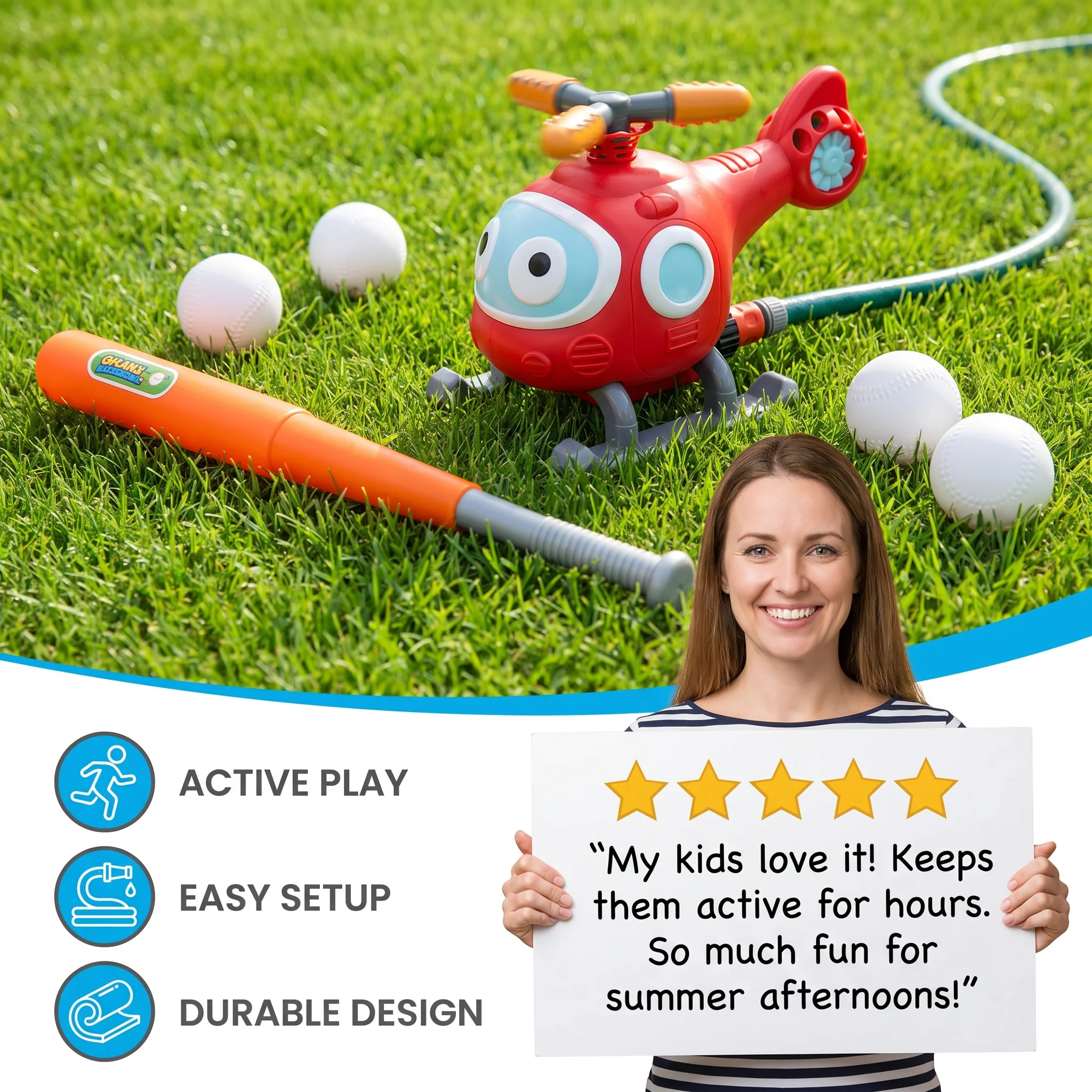Baseball Water Fun Sprinkler Play Set - Image 2