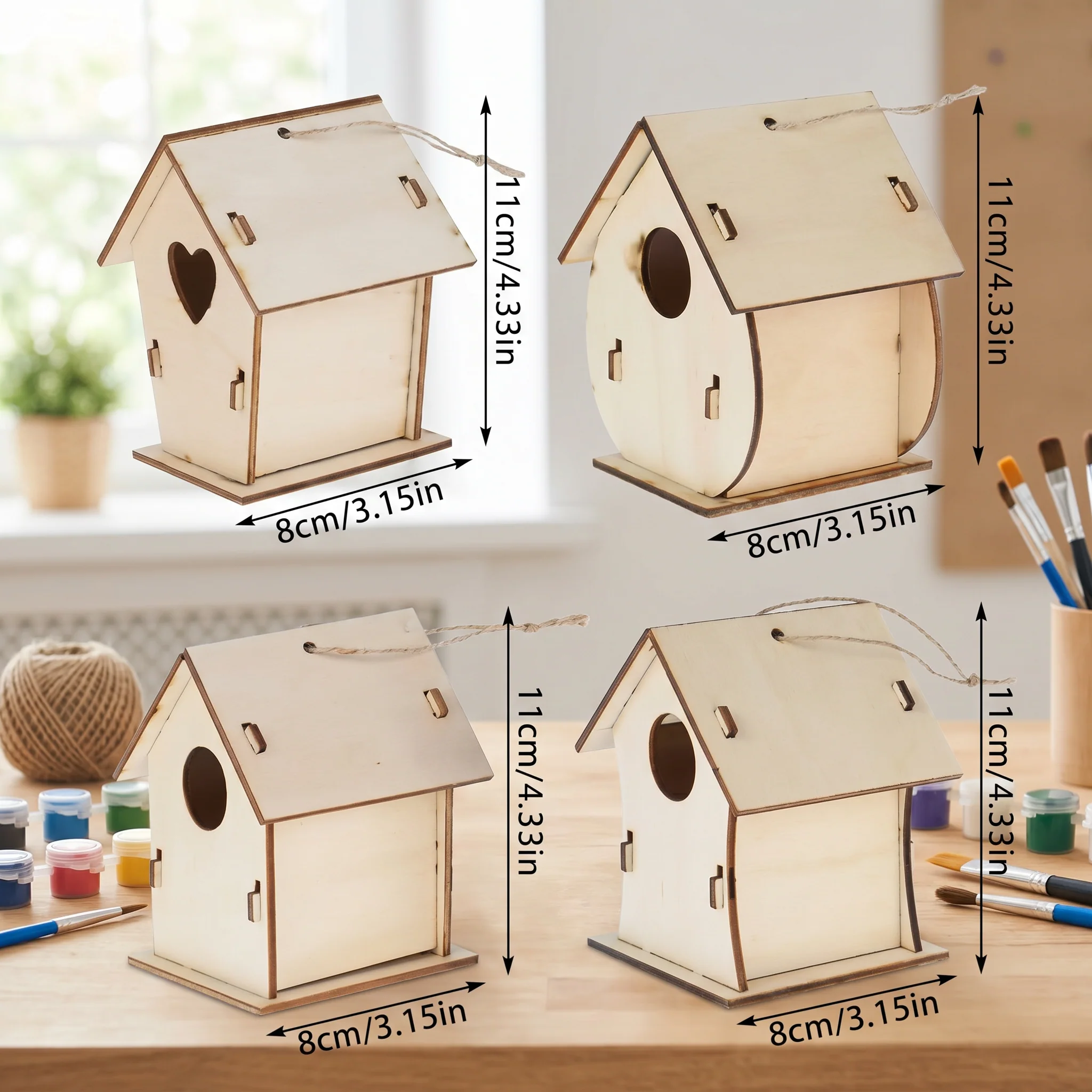 Colorful DIY Wooden Birdhouse Kit for Kids – Paint & Craft Set - Image 6