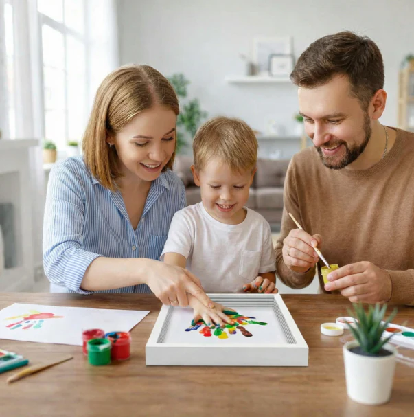 DIY Wooden Handprint Photo Frame Kit – Family Keepsake Set with Paints - Image 7