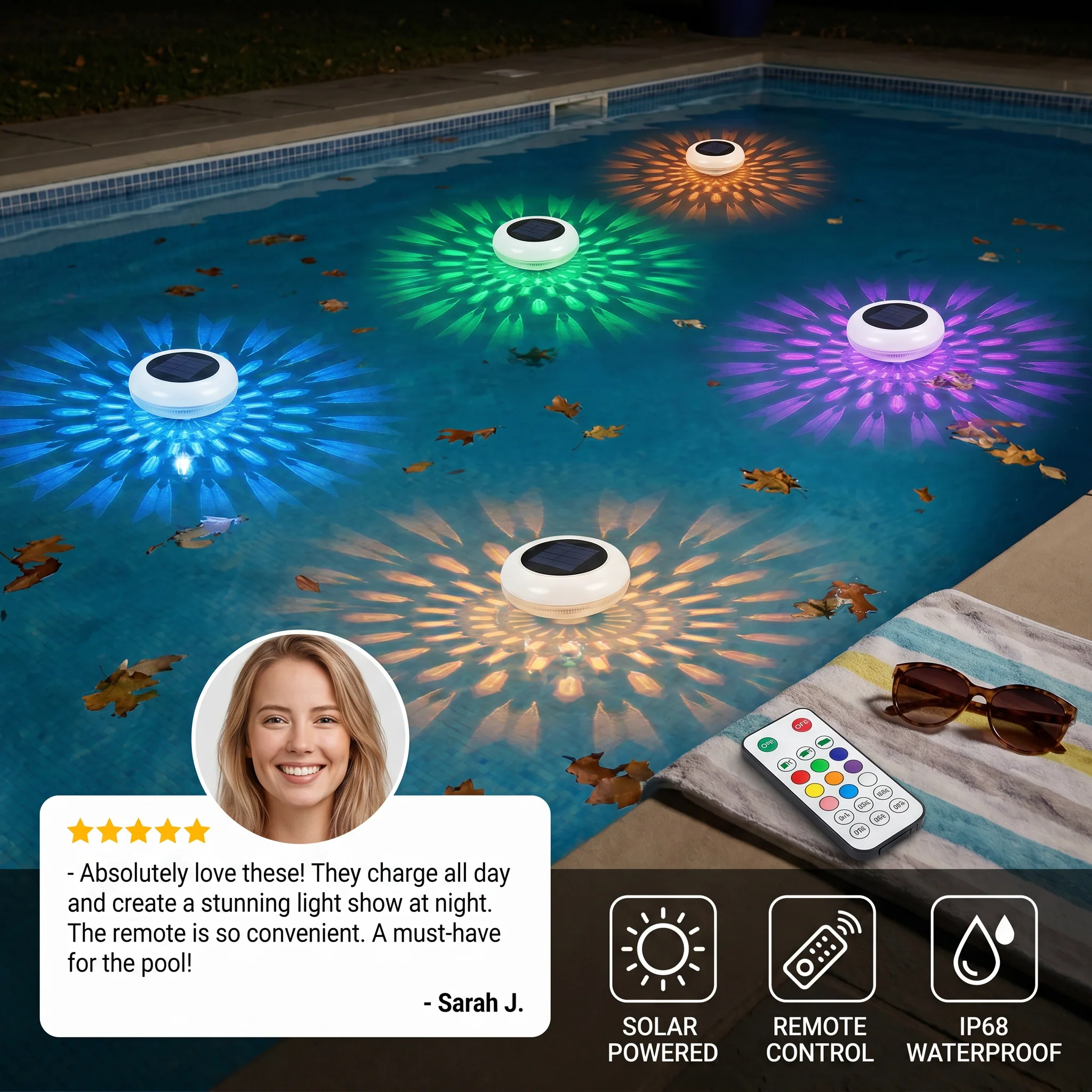 Floating solar LED light with remote control - Image 2