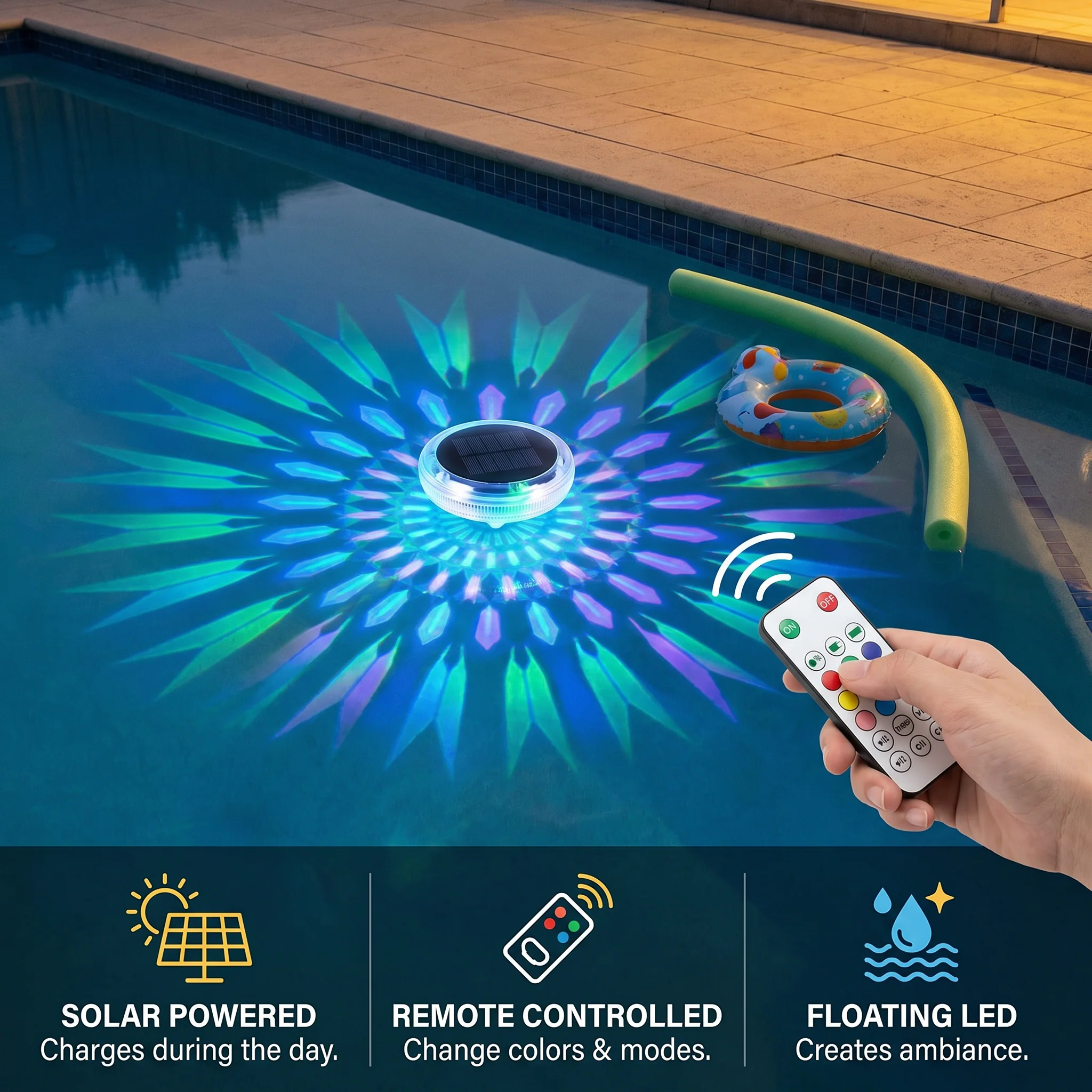 Floating solar LED light with remote control - Image 3