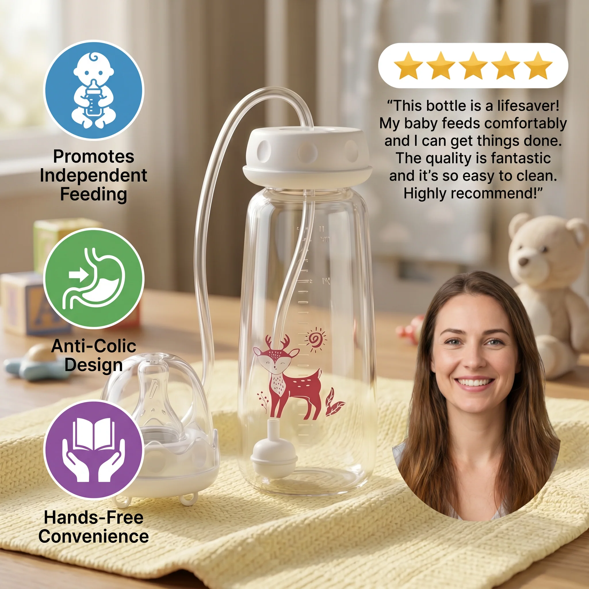 Hands-free Baby Feeding Bottle - Image 2