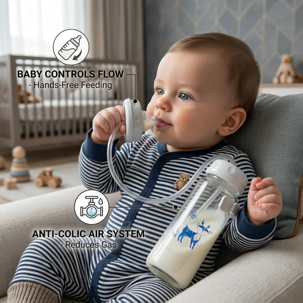 Hands-free Baby Feeding Bottle - Image 3