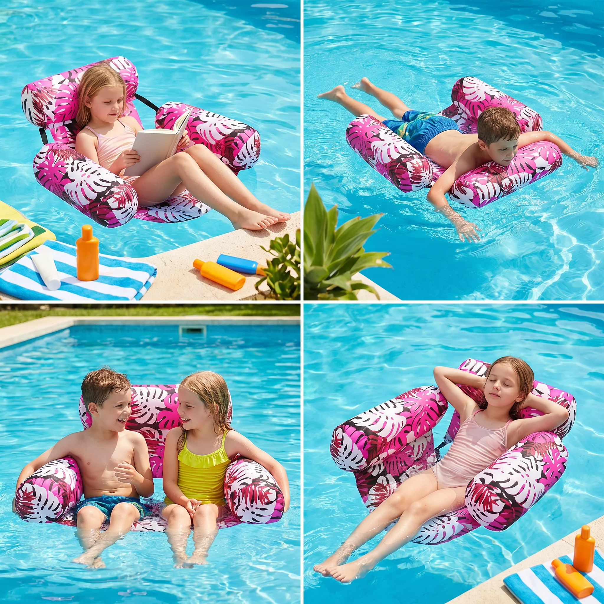 Inflatable Pool Hammock with Backrest – Foldable Water Lounge - Image 4