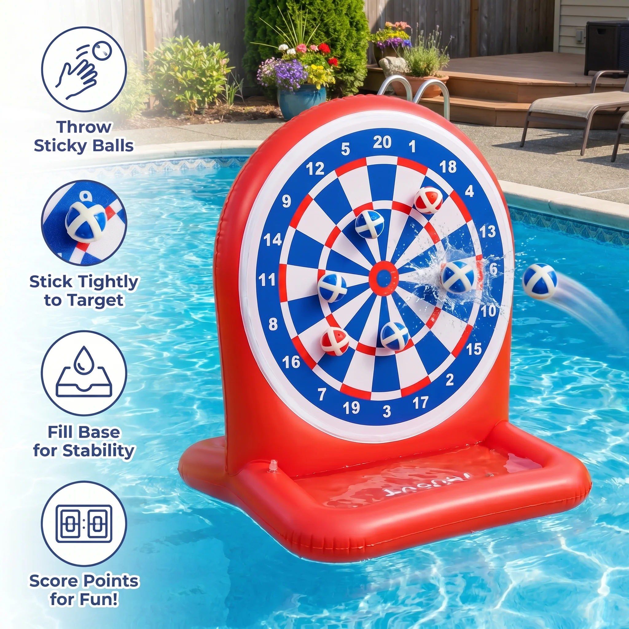 Inflatable Water Target Game with Darts – Outdoor Throwing Game for the Garden - Image 3