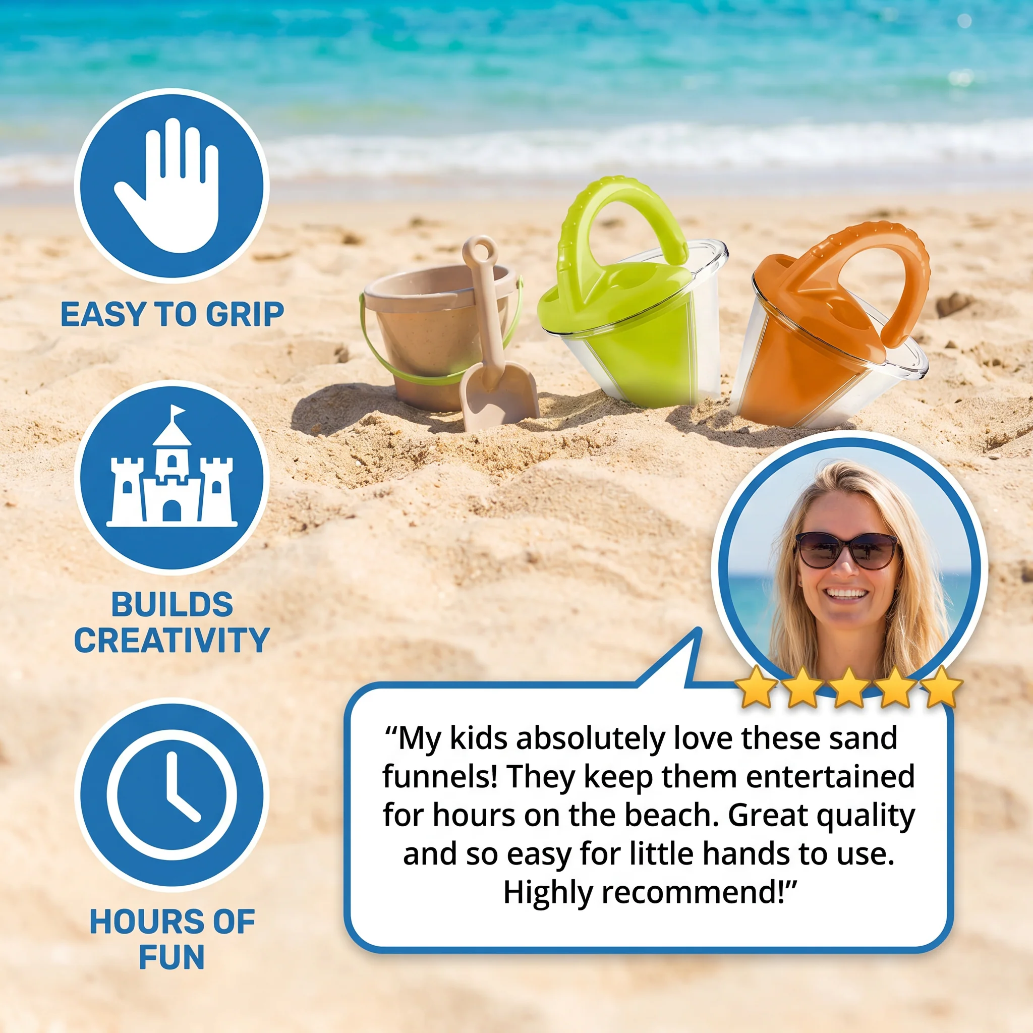 Kids Beach Sand Funnel Toy - Image 2