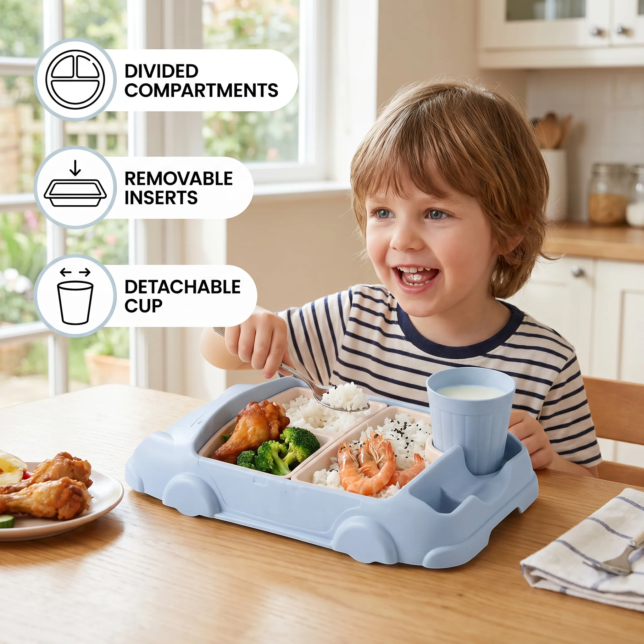 Kids Dinnerware Set in Car Design - Image 4