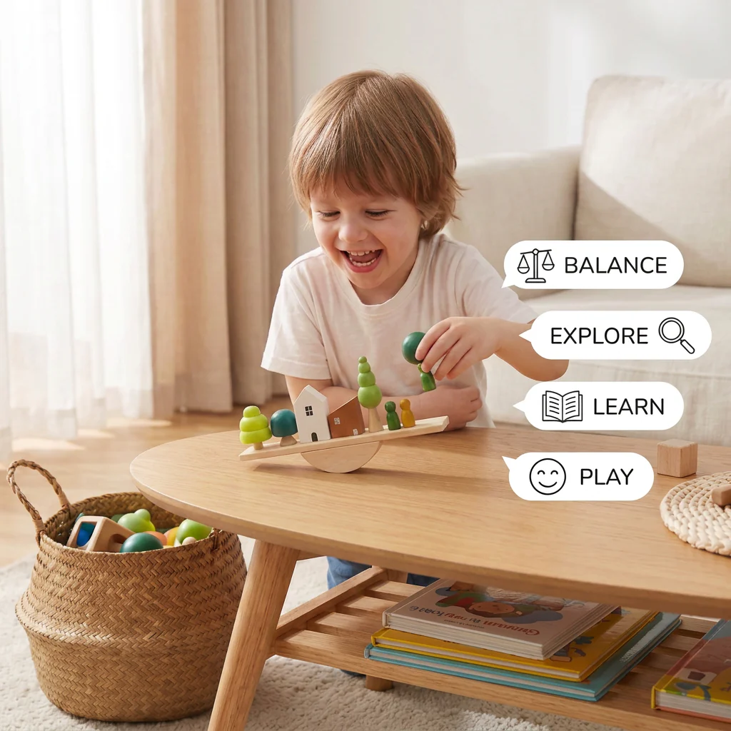 Montessori Wooden Seesaw Toy - Image 4