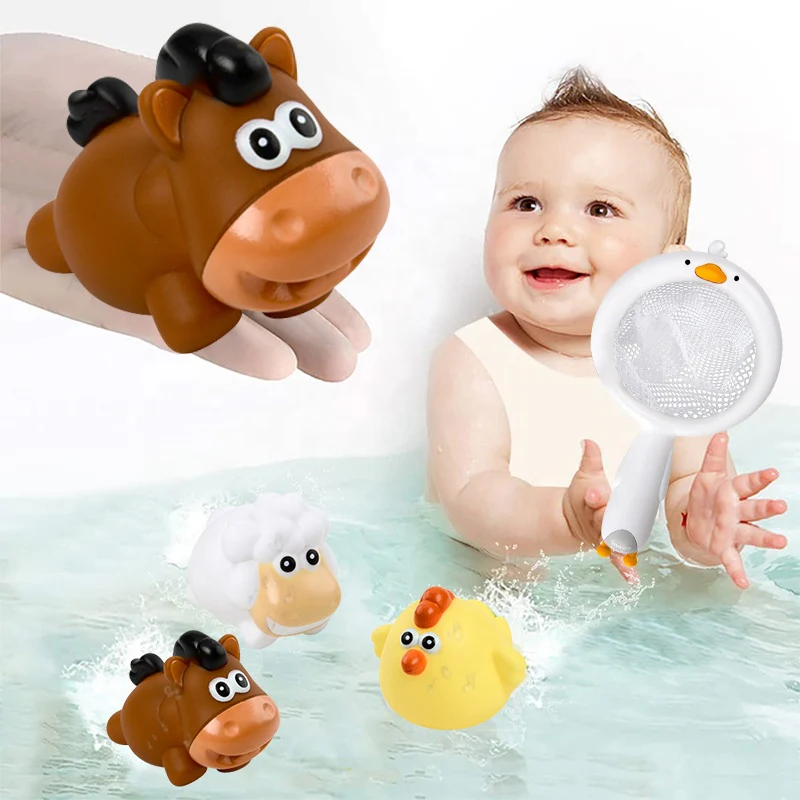 Self-Illuminating Bath Toy with Net