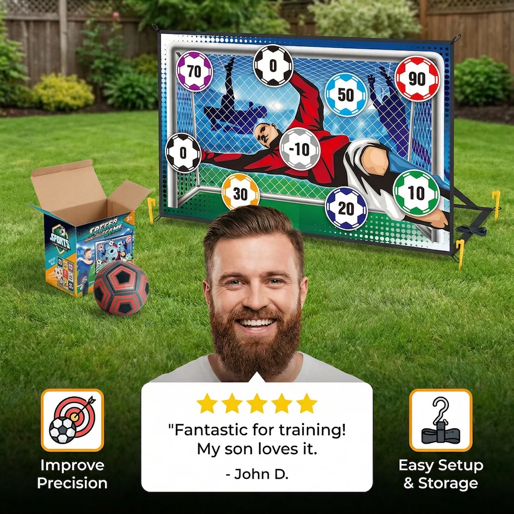 Sticky Soccer Target Wall – Indoor & Outdoor Training &  Play Set - Image 2