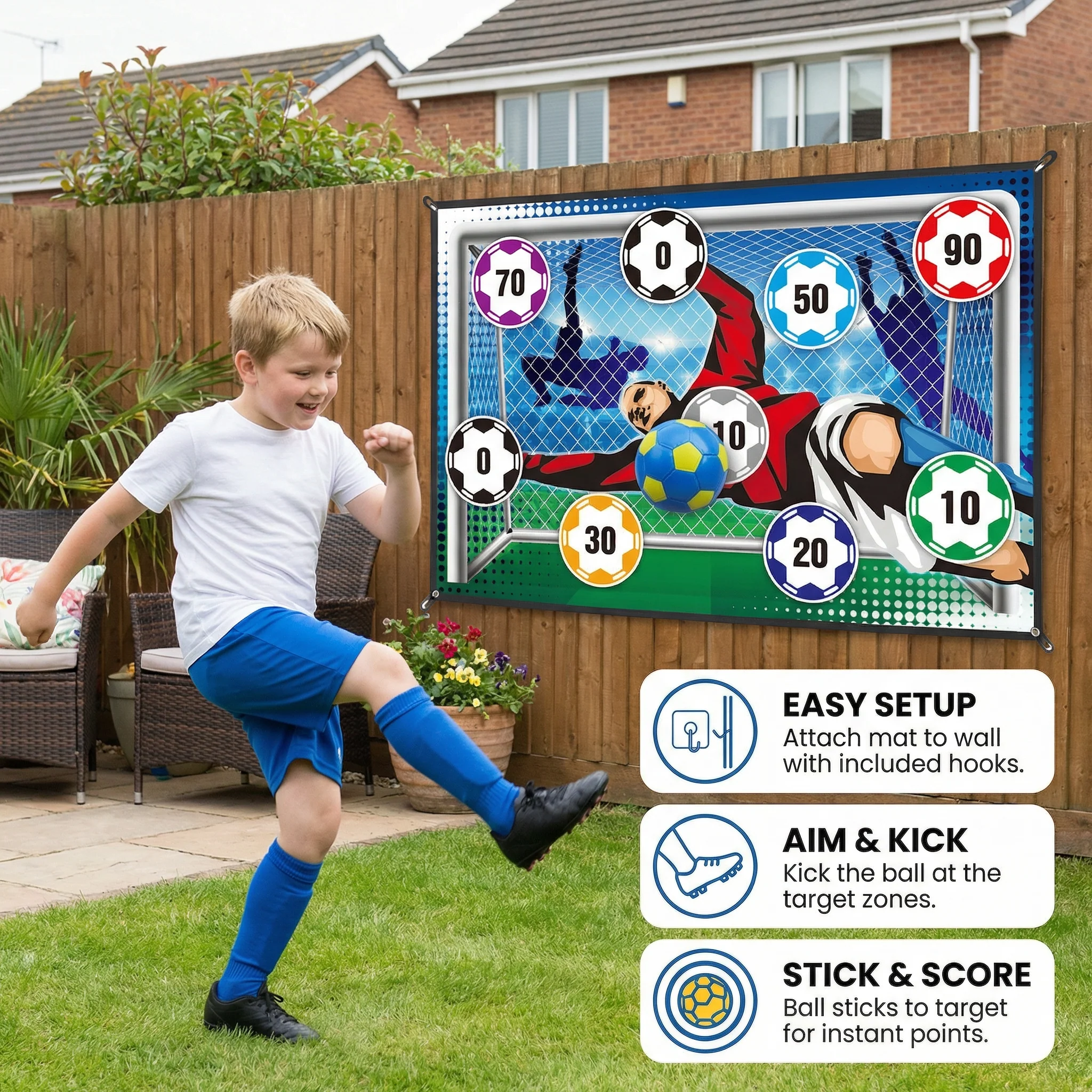Sticky Soccer Target Wall – Indoor & Outdoor Training &  Play Set - Image 3