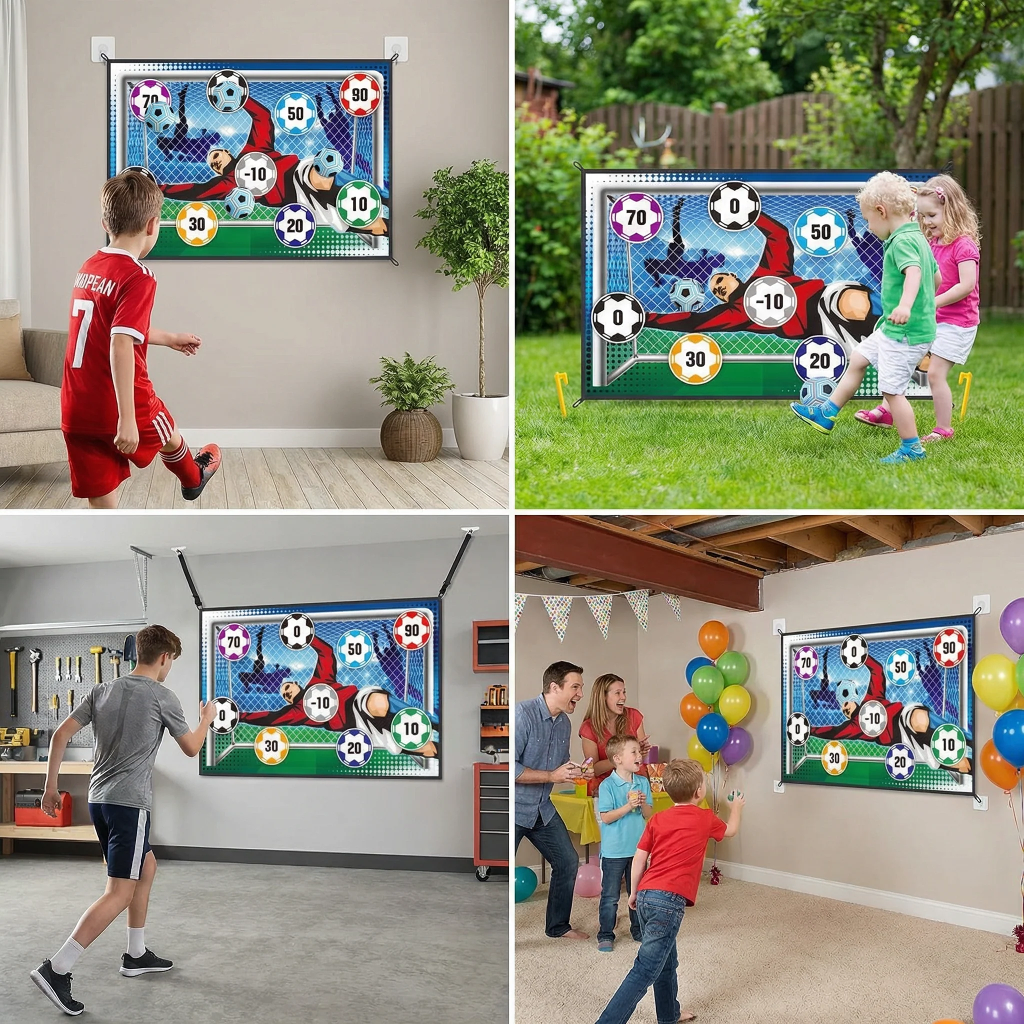 Sticky Soccer Target Wall – Indoor & Outdoor Training &  Play Set - Image 4