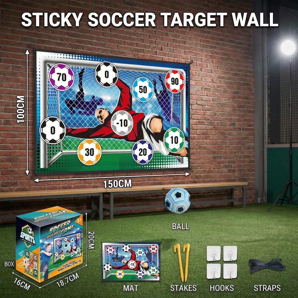 Sticky Soccer Target Wall – Indoor & Outdoor Training &  Play Set - Image 5
