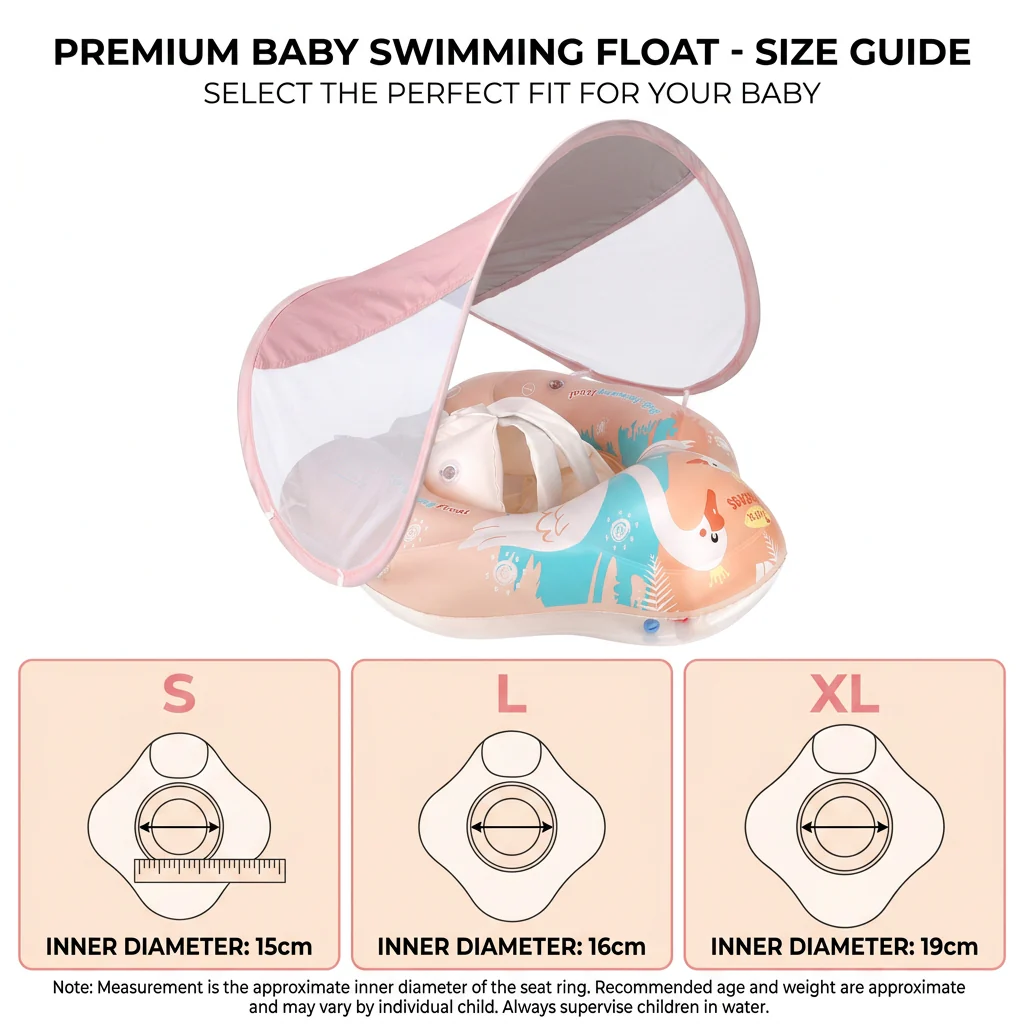Swan Baby Swim Ring with Sun Canopy – Inflatable Safety Float Seat for Babies - Image 6